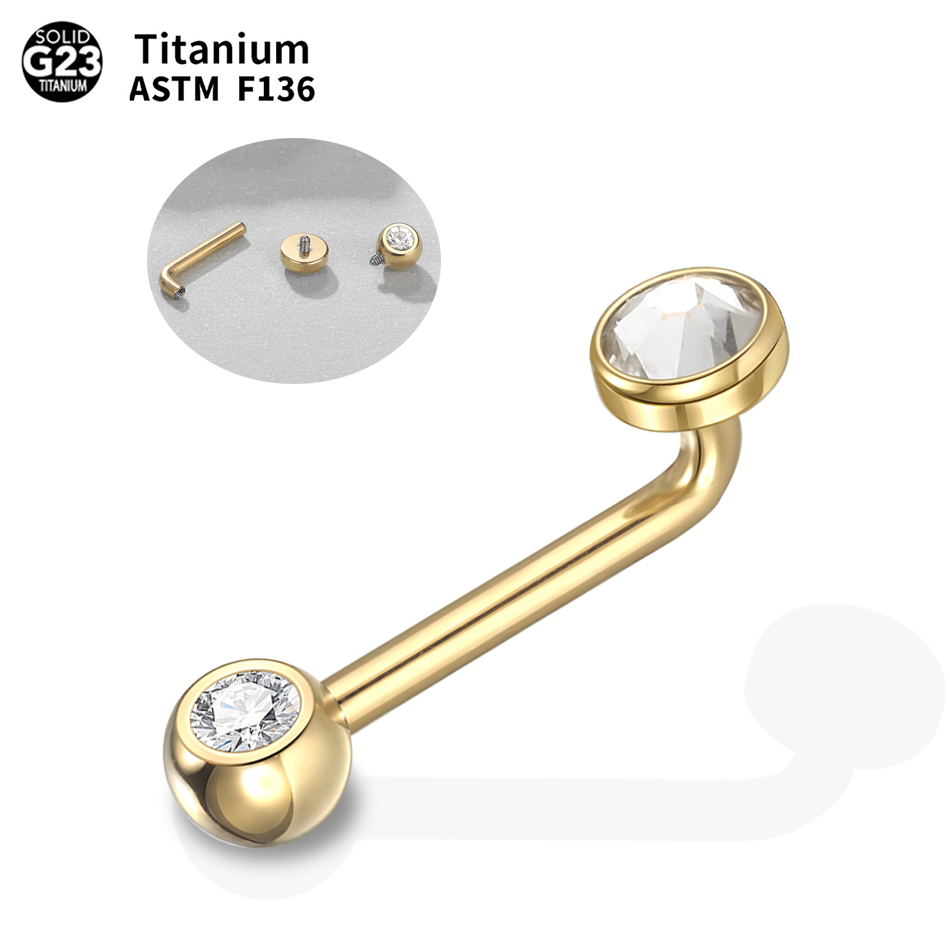 Christina Jewelry & Watches Marguerite Ørestik Forgyldt Sølv - 1/5PCS Implant Grade Titanium Christina Vertical