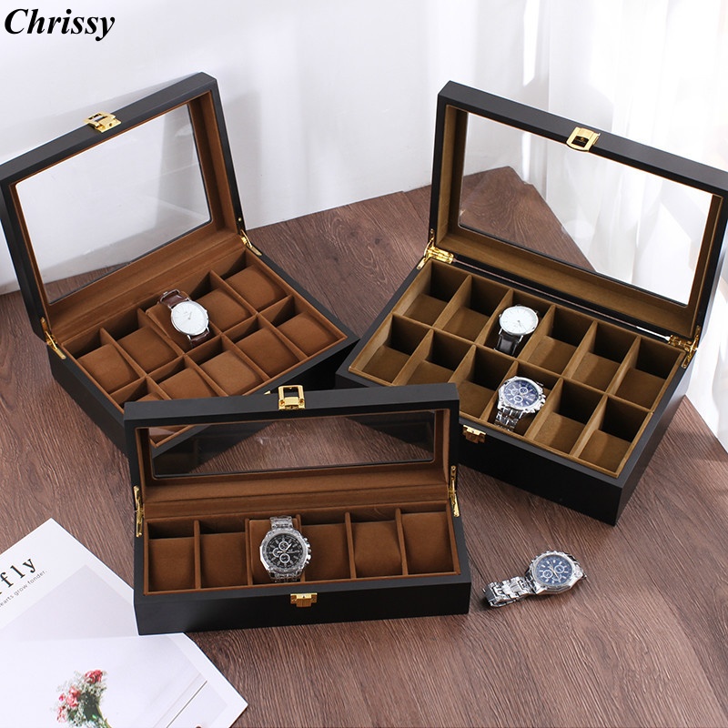 Jewelry Box That Holds Watches - Handmade Luxury Wooden 6/10/12 Grids Watch