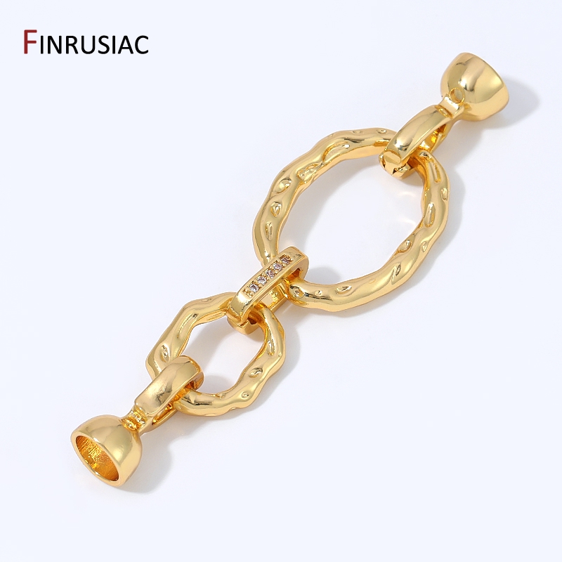 Pearl Necklace - 18K Gold Plated Brass Oval Connector