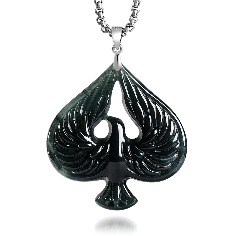 Jewelry & Watches Store - S925 Silver Natural Jade Black Chicken