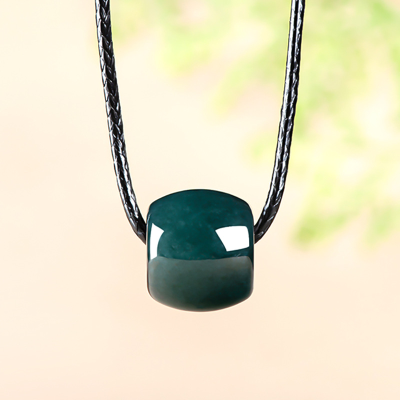 Necklace Pendant - Natural Myanmar Emerald Deep Blue Water