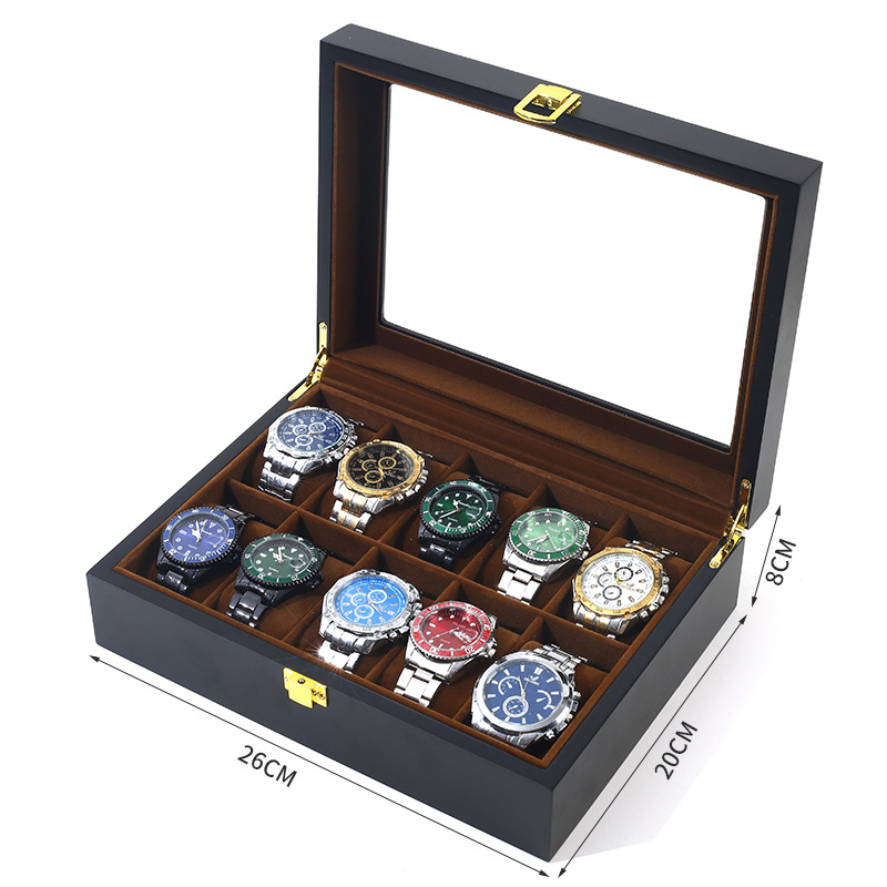 6/10/12 Grids Luxury Handmade  - Jewelry Box That Holds Watches ulasan dan harga