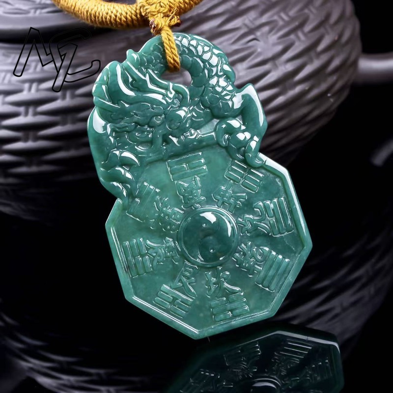 Natural Real Emerald Blue Wate - Necklace Pendant ulasan dan harga