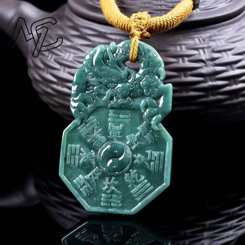 Natural Real Emerald Blue Wate - Necklace Pendant ulasan dan harga