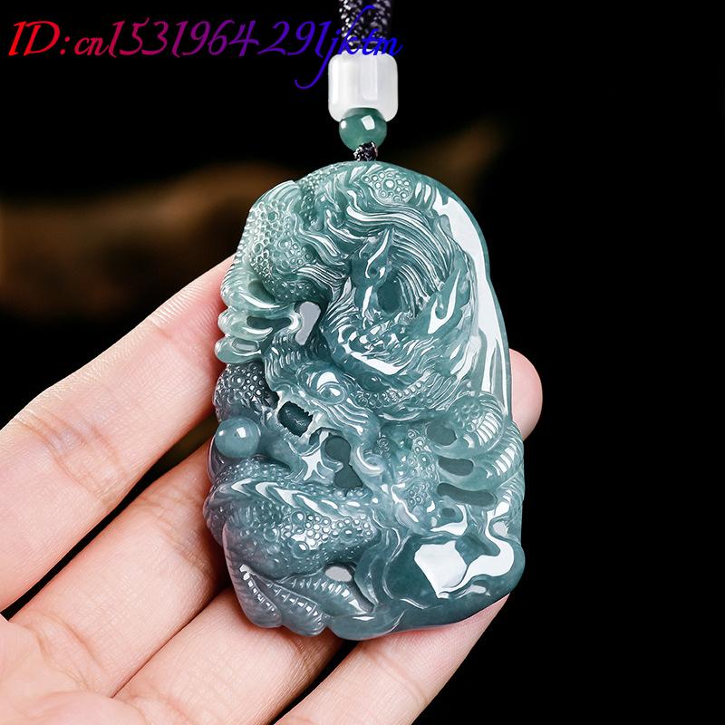 Natural Burmese Jadeite Dragon - Necklace Pendant ulasan dan harga