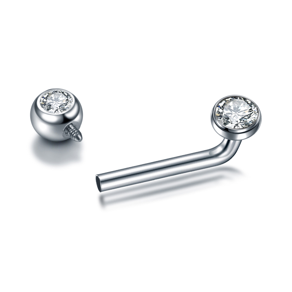 1PC G23 Titanium CZ Curved Bar - Christina Jewelry & Watches Marguerite Ørestik Forgyldt Sølv ulasan dan harga