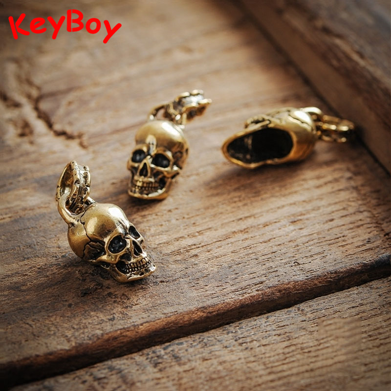 Vintage Punk Skull Head Keyrin - Gothic Skull Ring ulasan dan harga