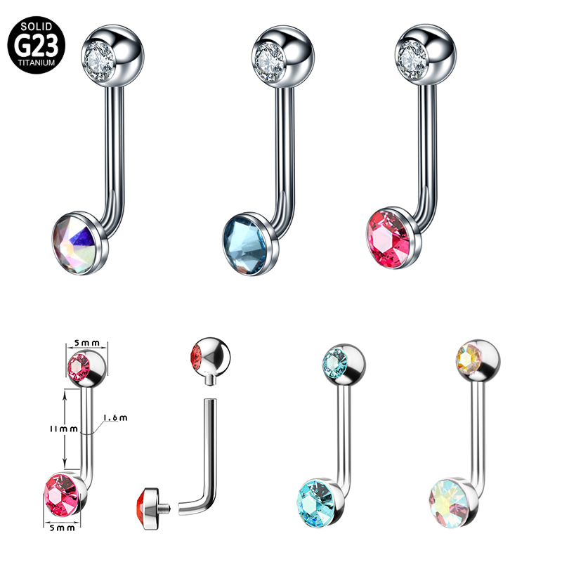 1PC F136 Titanium 14G CZ Gem P - Christina Jewelry & Watches Marguerite Ørestik Forgyldt Sølv ulasan dan harga