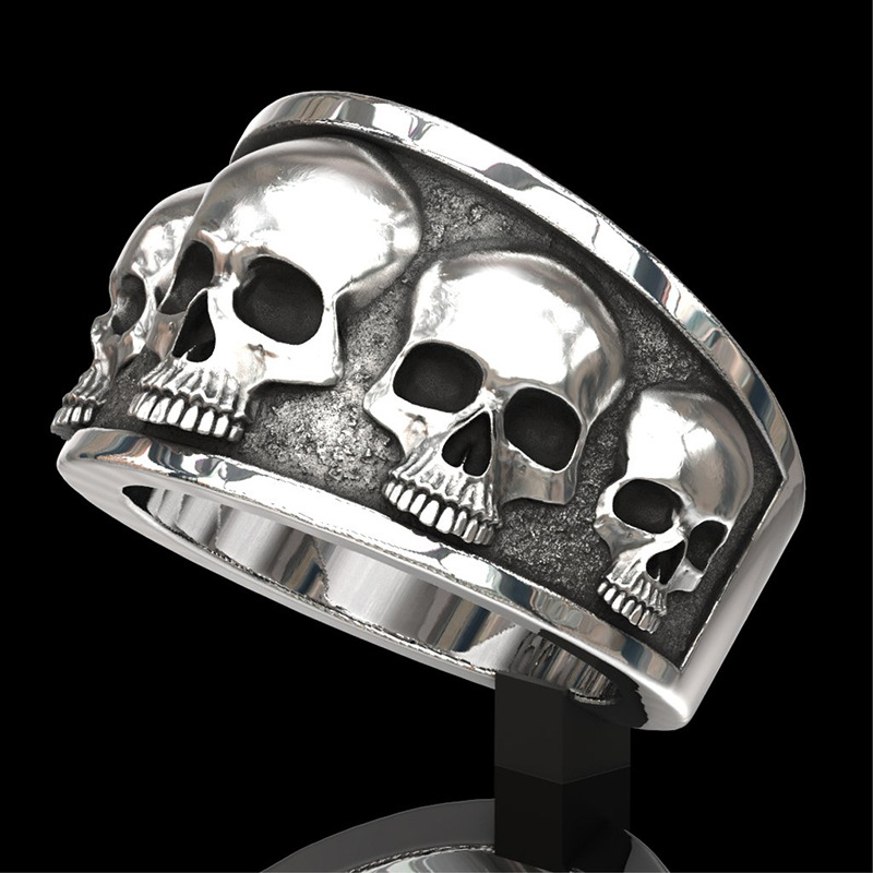 New Hot Selling Classic Stainl - Gothic Skull Ring ulasan dan harga