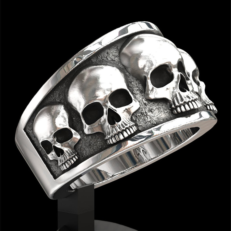 New Hot Selling Classic Stainl - Gothic Skull Ring ulasan dan harga