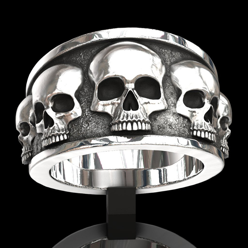 New Hot Selling Classic Stainl - Gothic Skull Ring ulasan dan harga