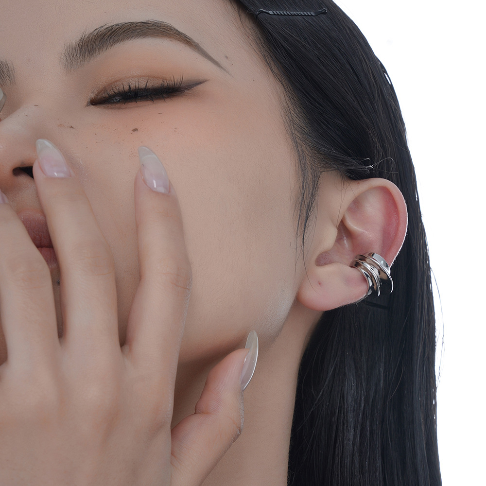 F.I.N.S 1PC Exaggerated Wide S - Ear Cuff No Piercing ulasan dan harga