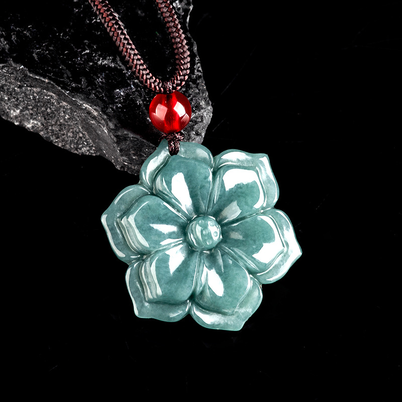 Burmese Jadeite Flower Pendant - Necklace Pendant ulasan dan harga