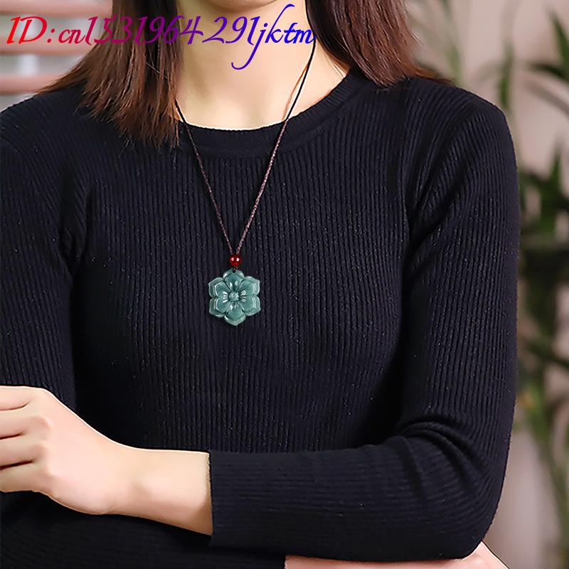 Burmese Jadeite Flower Pendant - Necklace Pendant ulasan dan harga