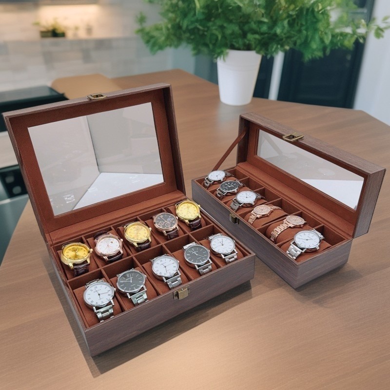 Wood Watch Box 6/10/12 Grids W - Jewelry Box That Holds Watches ulasan dan harga