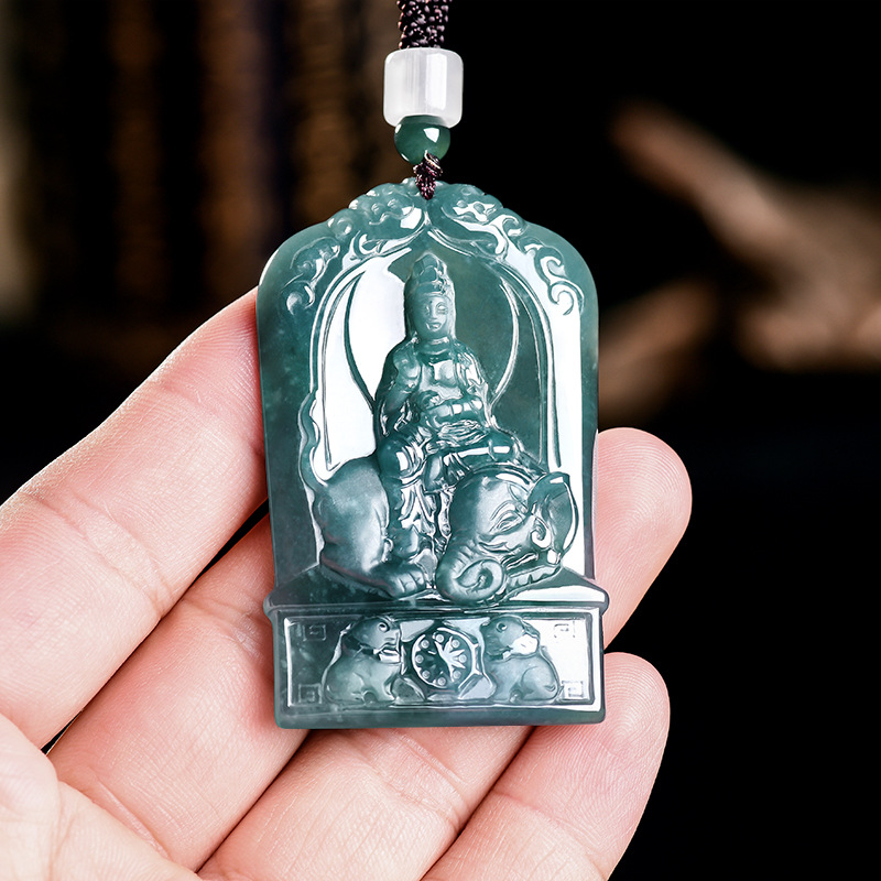 Natural Burmese Jadeite Guanyi - Necklace Pendant ulasan dan harga