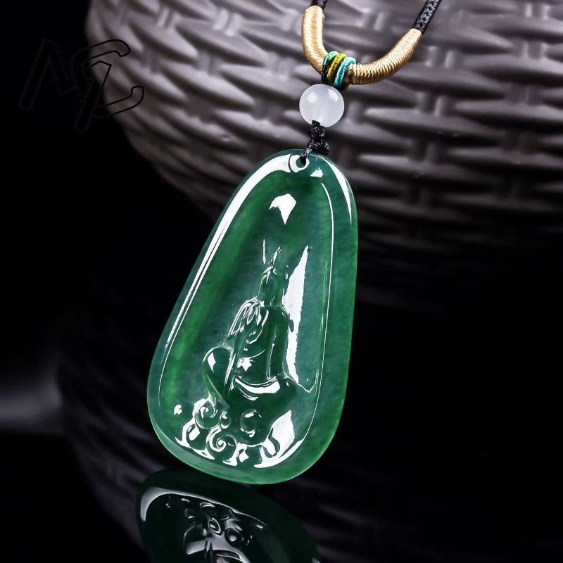 Natural Real Emerald Blue Wate - Necklace Pendant ulasan dan harga