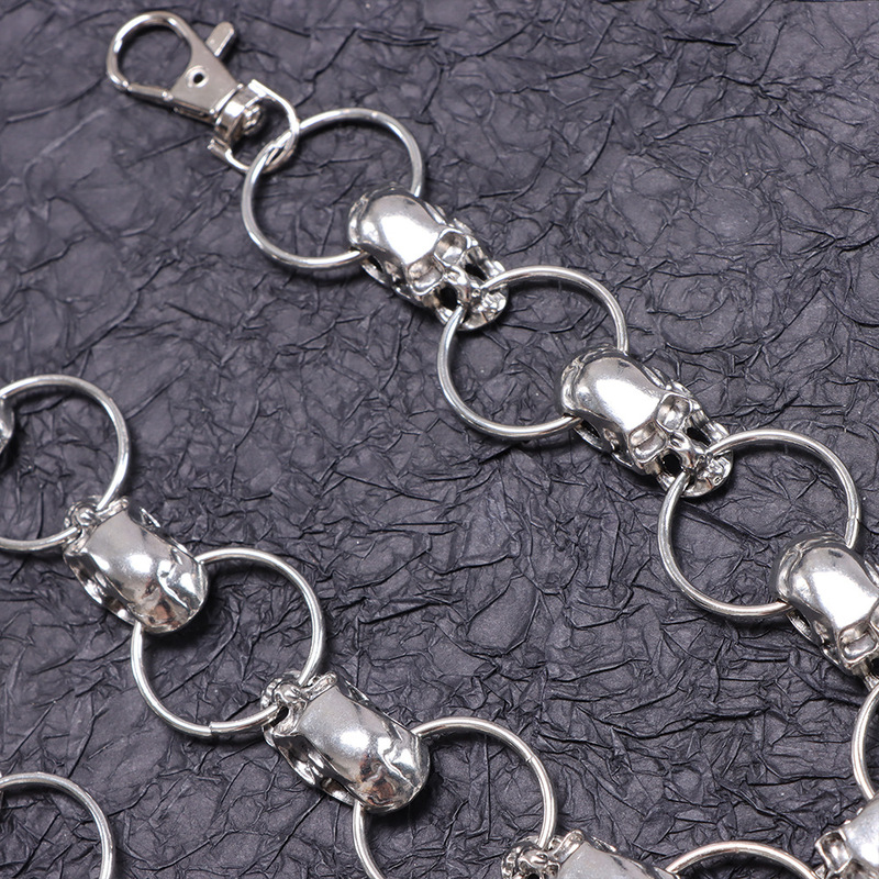 Silver Skull Ring Link Pants C - Gothic Skull Ring ulasan dan harga