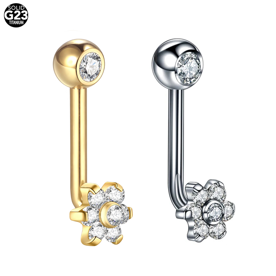 1Pc G23 Titanium Crystal Flowe - Christina Jewelry & Watches Marguerite Ørestik Forgyldt Sølv ulasan dan harga