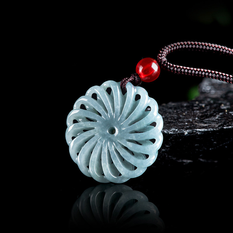 Burmese Jadeite Flower Pendant - Necklace Pendant ulasan dan harga