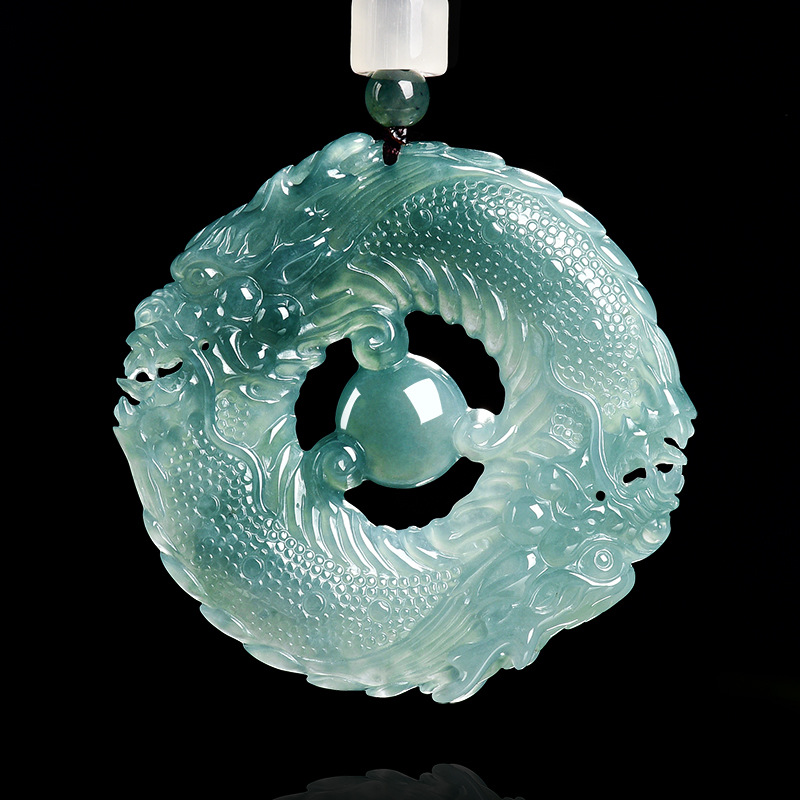 Natural Real Emerald Blue Wate - Necklace Pendant ulasan dan harga