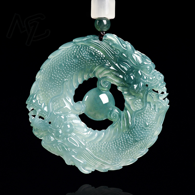 Natural Real Emerald Blue Wate - Necklace Pendant ulasan dan harga