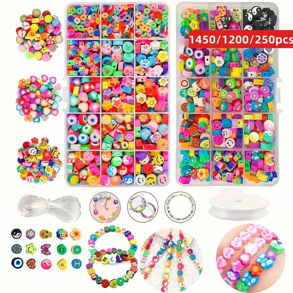 1450/1200/250pcs Polymer Clay  - Charm Bracelet Beads ulasan dan harga