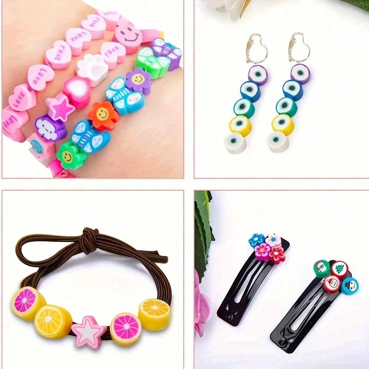 1450/1200/250pcs Polymer Clay  - Charm Bracelet Beads ulasan dan harga