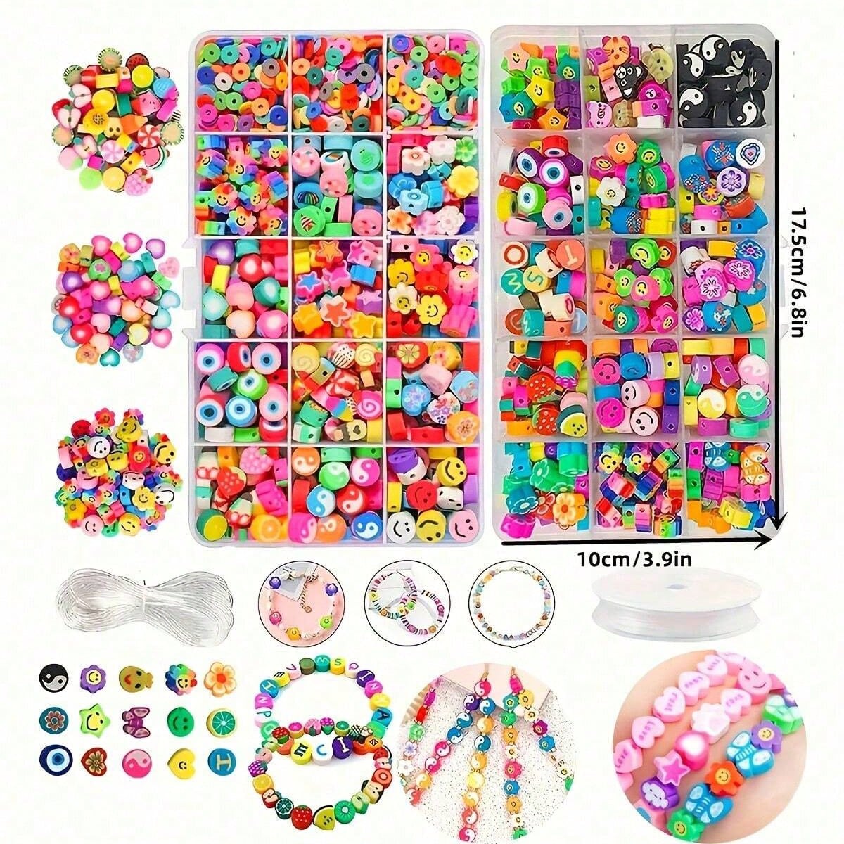 1450/1200/250pcs Polymer Clay  - Charm Bracelet Beads ulasan dan harga