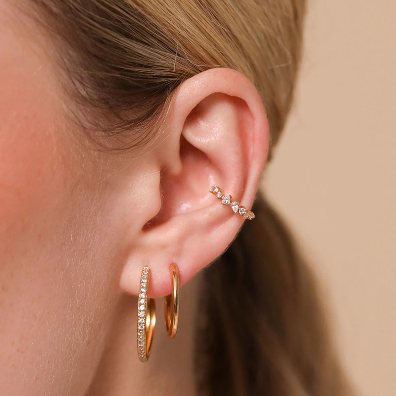 1PC Plated 24K Gold Mono Clip  - Ear Cuff No Piercing ulasan dan harga
