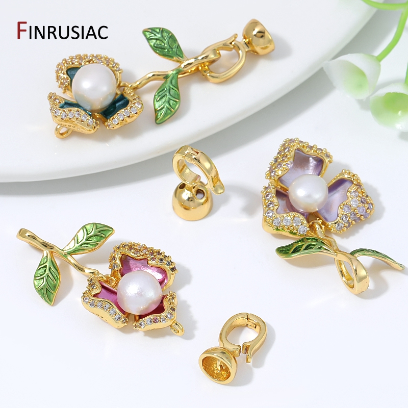 18K Gold Plated Brass Zircon E - Pearl Necklace ulasan dan harga