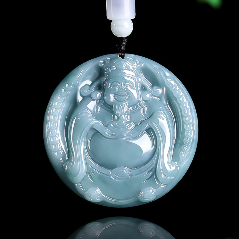 Burmese Jadeite God of Wealth  - Necklace Pendant ulasan dan harga