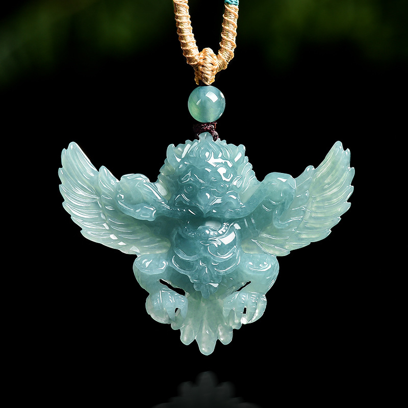 Real Natural Emerald Jade Blue - Necklace Pendant ulasan dan harga