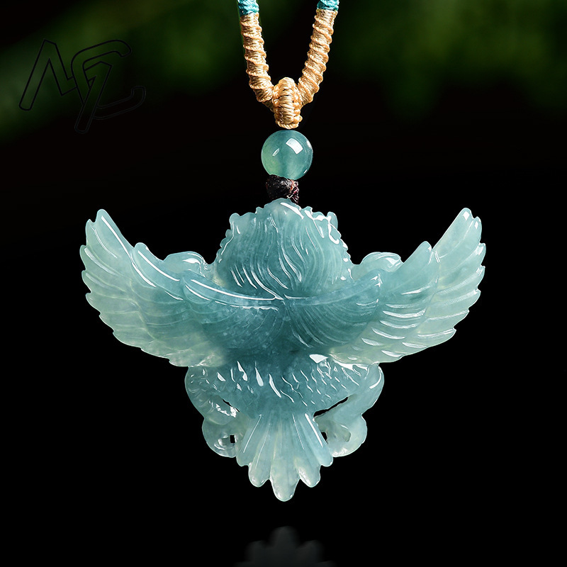 Real Natural Emerald Jade Blue - Necklace Pendant ulasan dan harga