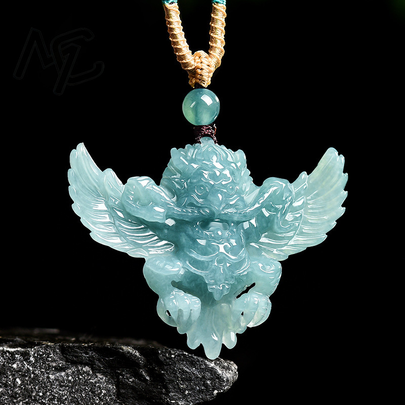 Real Natural Emerald Jade Blue - Necklace Pendant ulasan dan harga