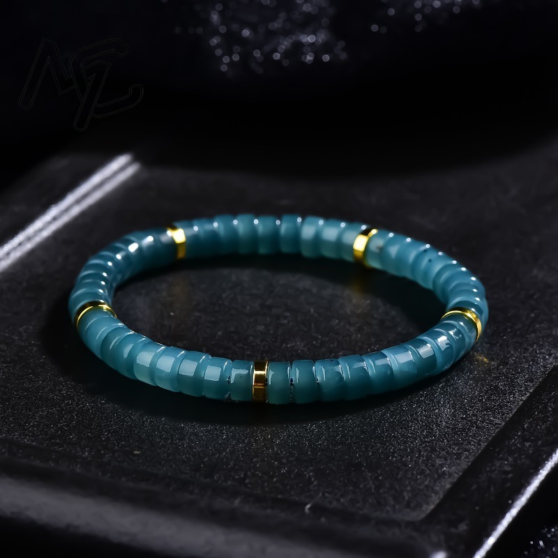 Natural Jadeite Blue Water Aba - Charm Bracelet Beads ulasan dan harga