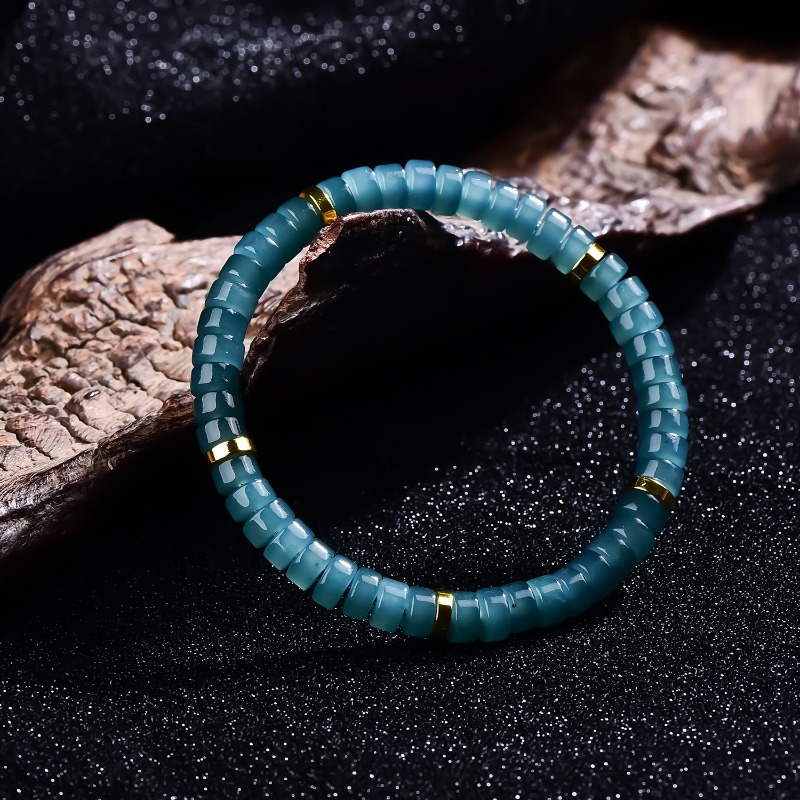 Natural Jadeite Blue Water Aba - Charm Bracelet Beads ulasan dan harga