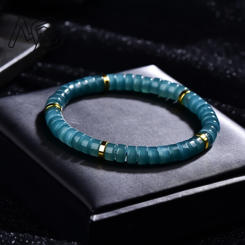 Natural Jadeite Blue Water Aba - Charm Bracelet Beads ulasan dan harga