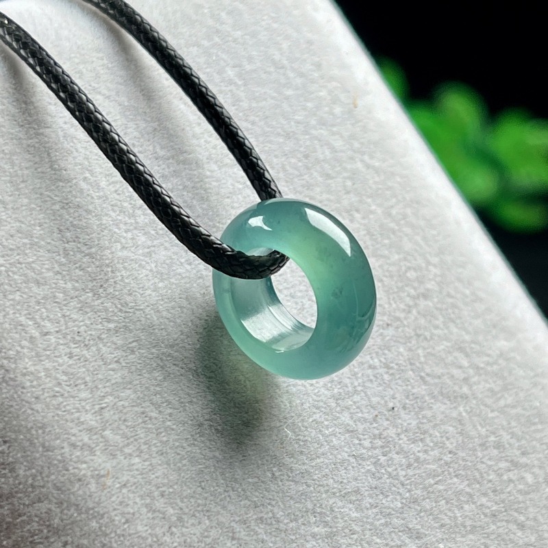 Natural Emerald Blue Water Luc - Necklace Pendant ulasan dan harga