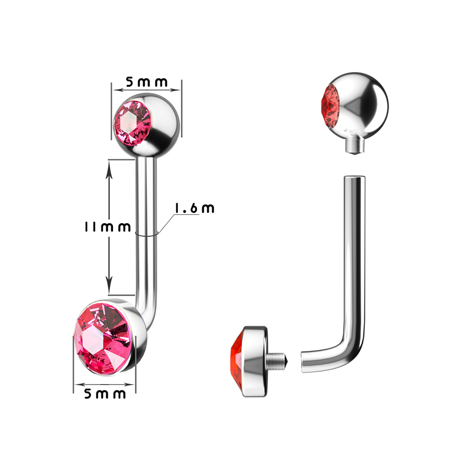 1PC G23 Titanium Crystal Gem C - Christina Jewelry & Watches Marguerite Ørestik Forgyldt Sølv ulasan dan harga