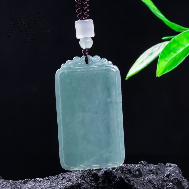 Natural Jade Blue Water Peace  - Necklace Pendant ulasan dan harga