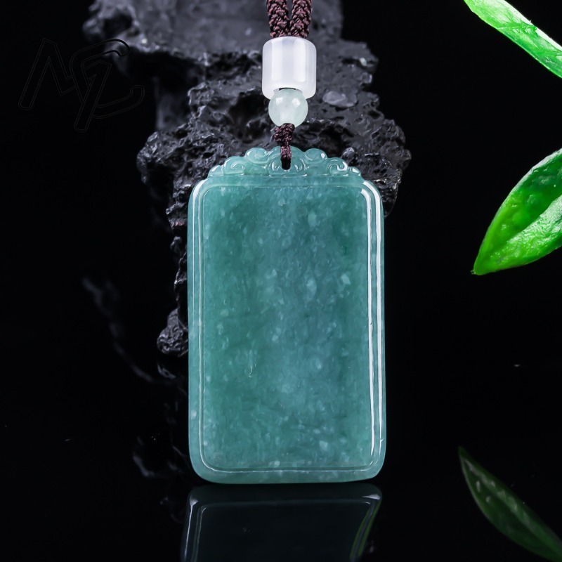 Natural Jade Blue Water Peace  - Necklace Pendant ulasan dan harga