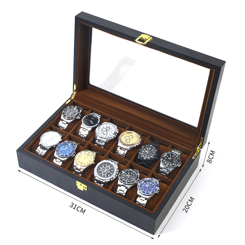 Handmade Luxuy 6/10/12 Grids W - Jewelry Box That Holds Watches ulasan dan harga