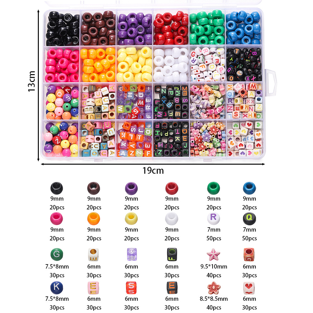 1 Box Colorful Acrylic Pony Be - Charm Bracelet Beads ulasan dan harga