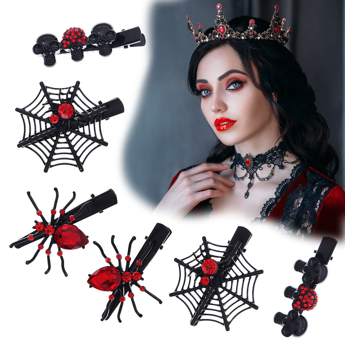 Gothic Punk Black Spider Anima - Gothic Skull Ring ulasan dan harga